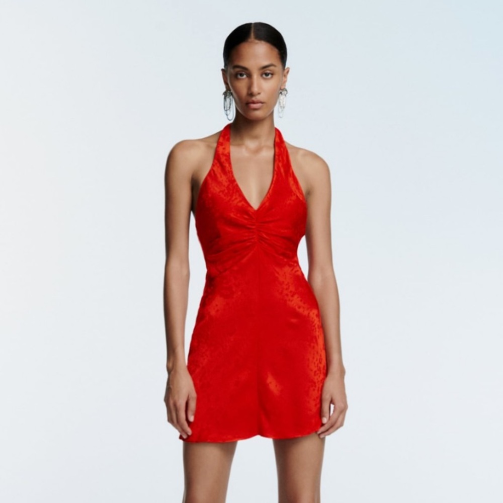 COPY - NWT Zara Jacquard Satin Effect Dress - size small